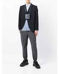 Chemise à manches longues à rayures verticales bleu clair Comme des Garcons Homme Deux