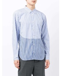 Chemise à manches longues à rayures verticales bleu clair Comme des Garcons Homme Deux