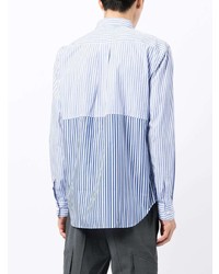 Chemise à manches longues à rayures verticales bleu clair Comme des Garcons Homme Deux