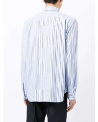 Chemise à manches longues à rayures verticales bleu clair Comme des Garcons Homme Deux