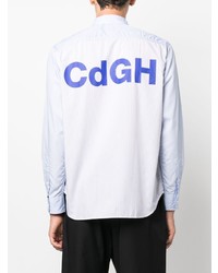 Chemise à manches longues à rayures verticales bleu clair Comme des Garcons Homme