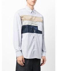 Chemise à manches longues à rayures verticales bleu clair Comme des Garcons Homme