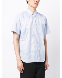 Chemise à manches longues à rayures verticales bleu clair Comme des Garcons Homme