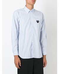 Chemise à manches longues à rayures verticales bleu clair Comme Des Garcons Play