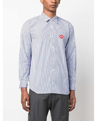 Chemise à manches longues à rayures verticales bleu clair Comme Des Garcons Play