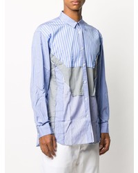 Chemise à manches longues à rayures verticales bleu clair Comme Des Garcons SHIRT