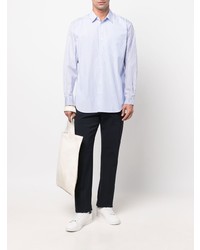 Chemise à manches longues à rayures verticales bleu clair Comme Des Garcons SHIRT