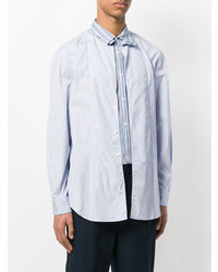 Chemise à manches longues à rayures verticales bleu clair Comme Des Garcons SHIRT