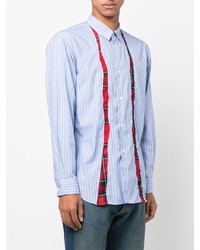 Chemise à manches longues à rayures verticales bleu clair Comme Des Garcons SHIRT