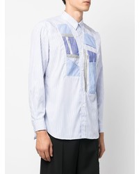 Chemise à manches longues à rayures verticales bleu clair Comme Des Garcons SHIRT