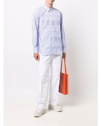 Chemise à manches longues à rayures verticales bleu clair Comme Des Garcons SHIRT