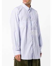 Chemise à manches longues à rayures verticales bleu clair Comme Des Garcons SHIRT