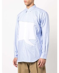 Chemise à manches longues à rayures verticales bleu clair Comme Des Garcons SHIRT