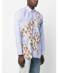 Chemise à manches longues à rayures verticales bleu clair Comme Des Garcons SHIRT