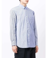 Chemise à manches longues à rayures verticales bleu clair Comme Des Garcons SHIRT