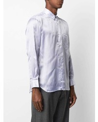 Chemise à manches longues à rayures verticales bleu clair Comme Des Garcons SHIRT