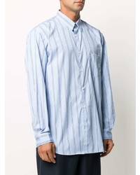 Chemise à manches longues à rayures verticales bleu clair Comme Des Garcons SHIRT