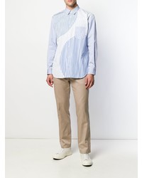 Chemise à manches longues à rayures verticales bleu clair Comme Des Garcons SHIRT