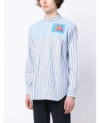 Chemise à manches longues à rayures verticales bleu clair Comme Des Garcons SHIRT