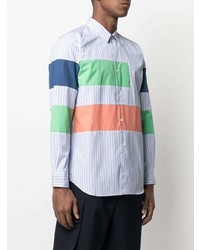 Chemise à manches longues à rayures verticales bleu clair Comme Des Garcons SHIRT