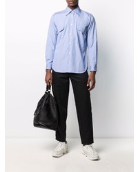 Chemise à manches longues à rayures verticales bleu clair Comme Des Garcons SHIRT