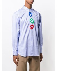 Chemise à manches longues à rayures verticales bleu clair Comme Des Garcons SHIRT