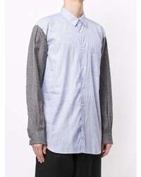 Chemise à manches longues à rayures verticales bleu clair Comme Des Garcons SHIRT