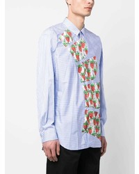 Chemise à manches longues à rayures verticales bleu clair Comme Des Garcons SHIRT