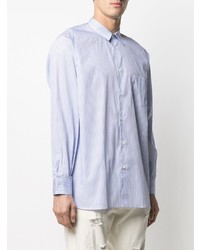 Chemise à manches longues à rayures verticales bleu clair Comme des Garcons