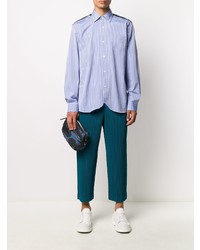 Chemise à manches longues à rayures verticales bleu clair Junya Watanabe MAN