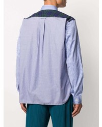 Chemise à manches longues à rayures verticales bleu clair Junya Watanabe MAN