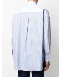 Chemise à manches longues à rayures verticales bleu clair Etro