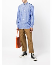 Chemise à manches longues à rayures verticales bleu clair Junya Watanabe MAN