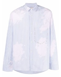 Chemise à manches longues à rayures verticales bleu clair Corelate