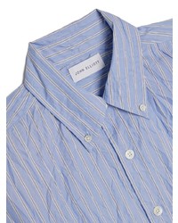 Chemise à manches longues à rayures verticales bleu clair John Elliott