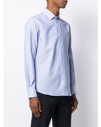 Chemise à manches longues à rayures verticales bleu clair Etro