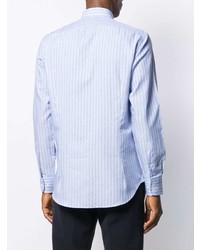 Chemise à manches longues à rayures verticales bleu clair Etro