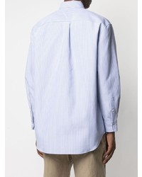 Chemise à manches longues à rayures verticales bleu clair Hilfiger Collection