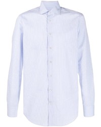 Chemise à manches longues à rayures verticales bleu clair Etro