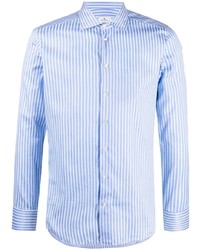 Chemise à manches longues à rayures verticales bleu clair Etro