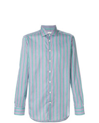 Chemise à manches longues à rayures verticales bleu clair Etro