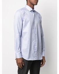 Chemise à manches longues à rayures verticales bleu clair Xacus