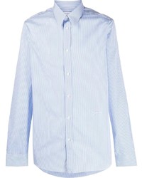 Chemise à manches longues à rayures verticales bleu clair Givenchy