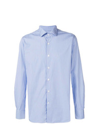 Chemise à manches longues à rayures verticales bleu clair Glanshirt