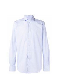 Chemise à manches longues à rayures verticales bleu clair Glanshirt