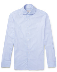 Chemise à manches longues à rayures verticales bleu clair Hackett