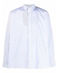 Chemise à manches longues à rayures verticales bleu clair Henrik Vibskov