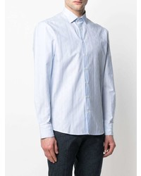 Chemise à manches longues à rayures verticales bleu clair Etro