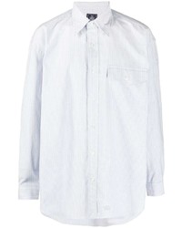Chemise à manches longues à rayures verticales bleu clair J.Press
