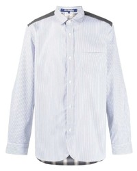 Chemise à manches longues à rayures verticales bleu clair Junya Watanabe